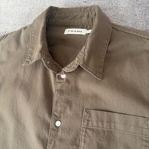 Frame Men's M Khaki Twill Button Down Shirt